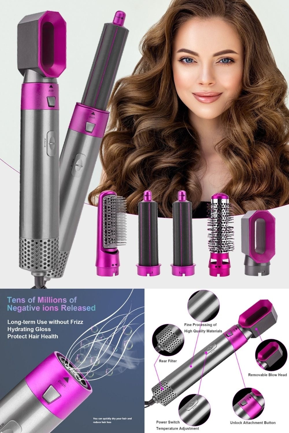 5-in-1 Hot Air Styler – Complete Hair Styling Kit