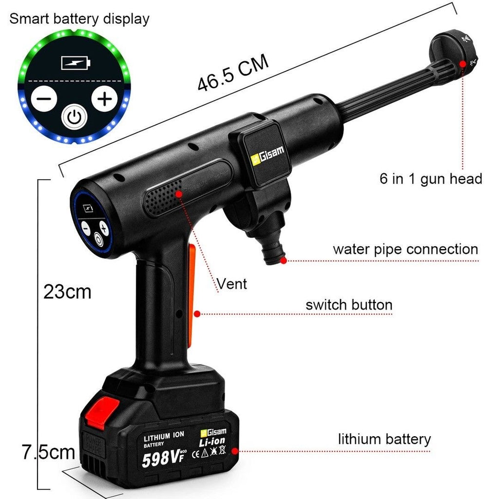 Cordless Portable Pressure Washer – Battery Powered, Multi-Function, Complete Kit