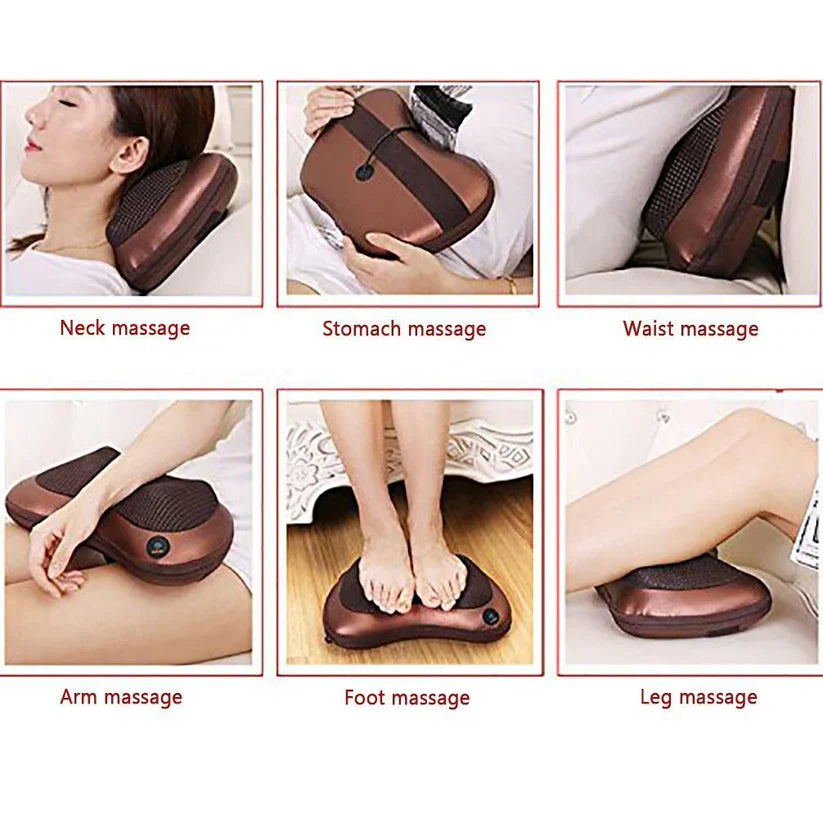 Electric Shiatsu Massage Pillow with Heat Therapy(Neck, Back, Shoulder, Leg & Car Use)