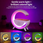 LED Wireless Charging Bluetooth Speaker with RGB Lights – 3-in-1 Night Lamp & Wireless Charger ✨🎶