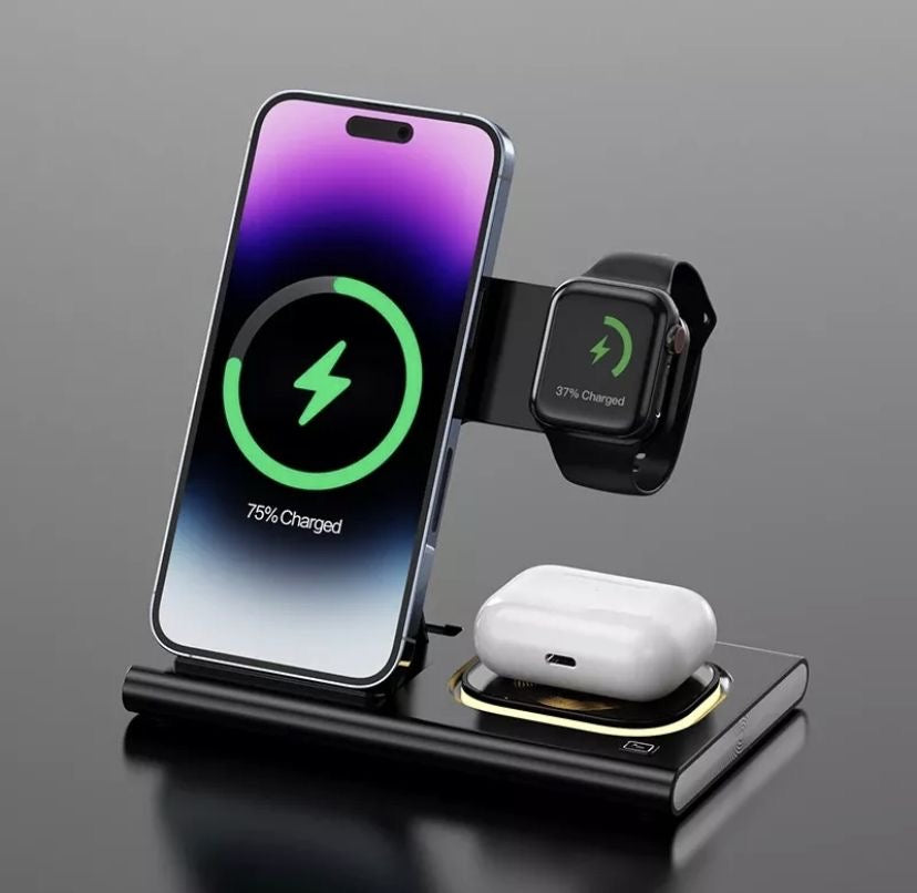 3-in-1 Wireless Charging Station for Phone, Watch & Earbuds ⚡
