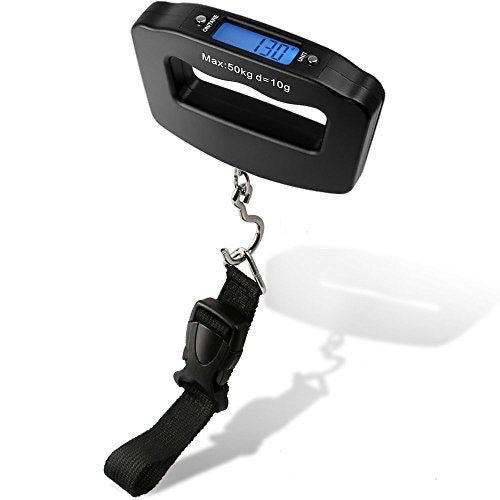 TRIXES Portable Digital Luggage Scales Travel Accessory 50kg Suitcase Weight Measure