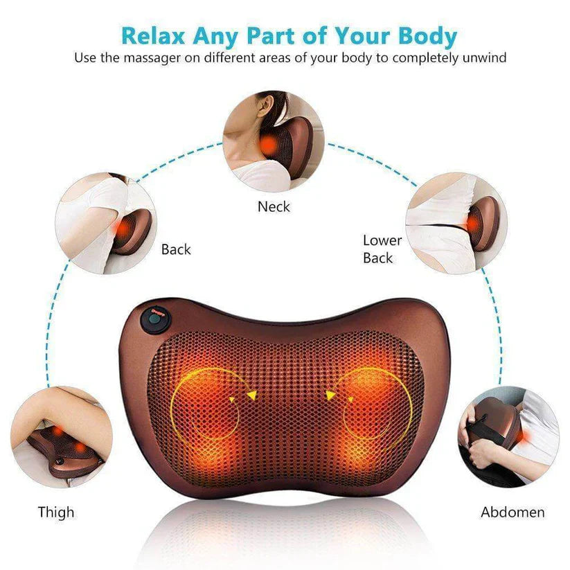Electric Shiatsu Massage Pillow with Heat Therapy(Neck, Back, Shoulder, Leg & Car Use)