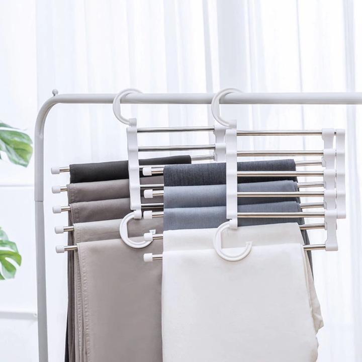 5-In-1 Multi-Layer Hanger 👚👖 Cloth Steel Organizing Hanger